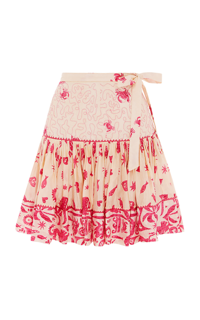Shop Alãmais Women's Esmerelda Printed Silk Habotai Mini Skirt In Pink
