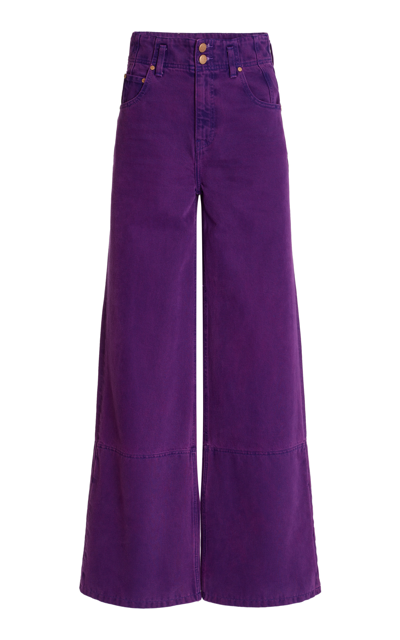 Shop Ulla Johnson Women's Margot High-rise Wide-leg Jeans In Purple
