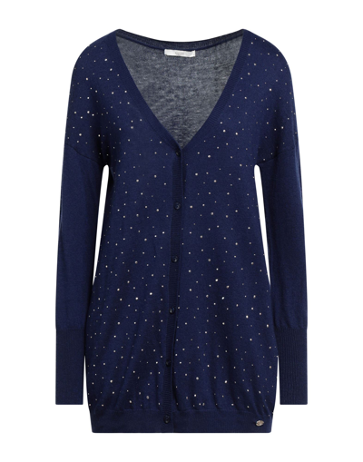 Shop Gaudì Woman Cardigan Midnight Blue Size L Acrylic, Polyamide, Wool