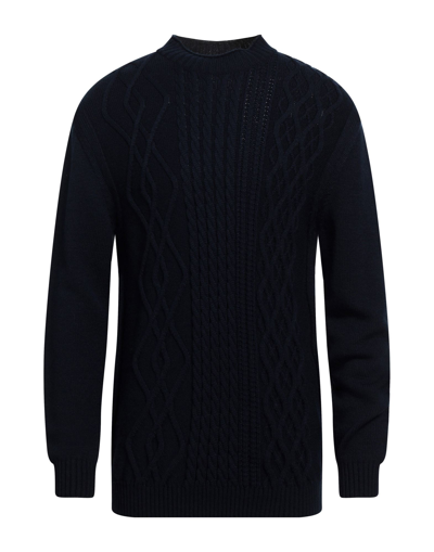 Shop Diktat Man Sweater Midnight Blue Size Xxl Merino Wool, Acrylic