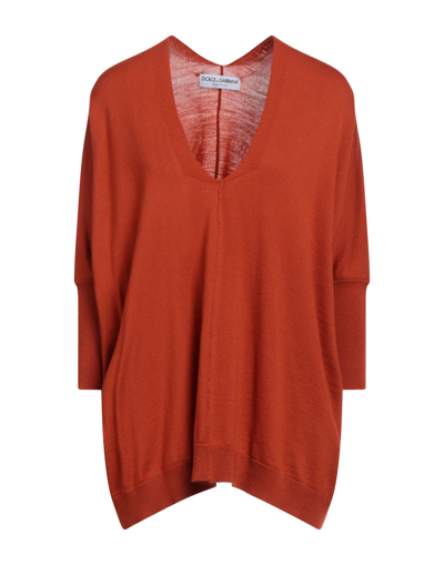 Shop Dolce & Gabbana Woman Sweater Rust Size 4 Virgin Wool In Red