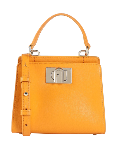 Shop Furla 1927 Mini Top Handle 19 Woman Handbag Apricot Size - Soft Leather In Orange