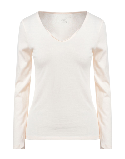 Shop Majestic Filatures Woman T-shirt Light Pink Size 1 Cotton, Cashmere