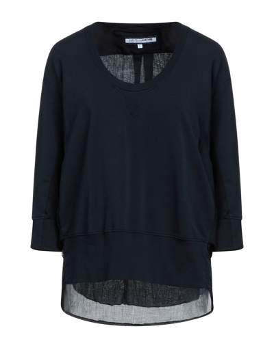 Shop European Culture Woman Sweatshirt Midnight Blue Size Xs Cotton, Elastane
