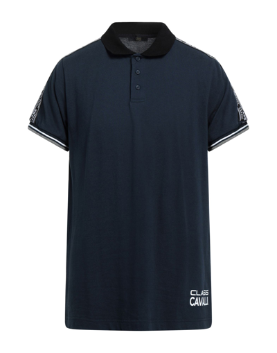 Shop Cavalli Class Man Polo Shirt Midnight Blue Size Xl Cotton