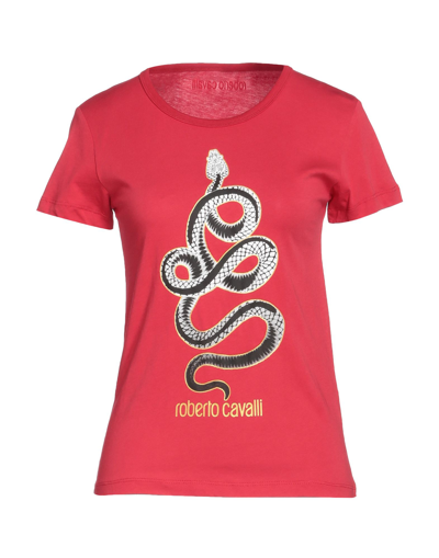Shop Roberto Cavalli Woman T-shirt Red Size L Cotton