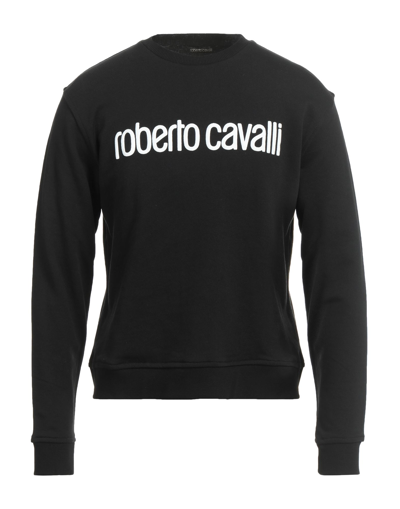 Shop Roberto Cavalli Man Sweatshirt Black Size L Cotton