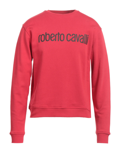 Shop Roberto Cavalli Man Sweatshirt Red Size L Cotton