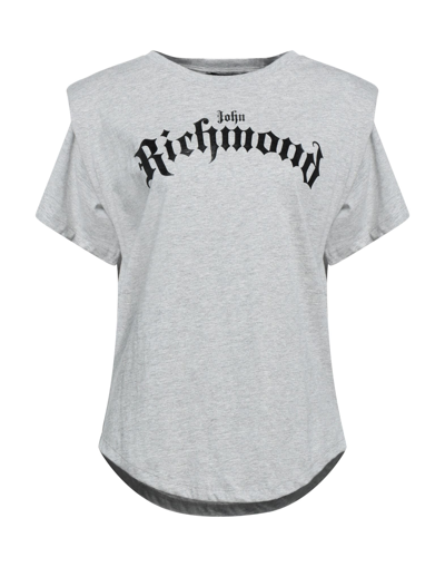 Shop John Richmond Woman T-shirt Grey Size S Cotton