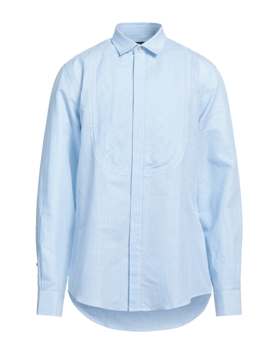 Shop Trussardi Man Shirt Sky Blue Size 17 ½ Cotton, Linen