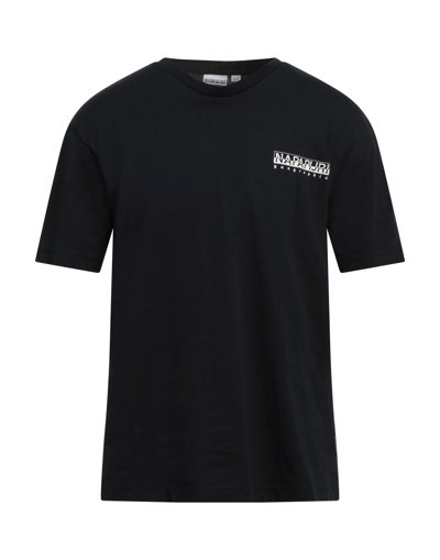 Shop Napapijri Man T-shirt Black Size Xs Cotton