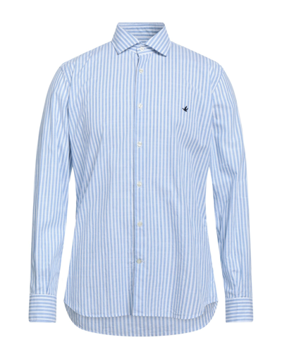 Shop Brooksfield Man Shirt Azure Size 15 ¾ Cotton In Blue