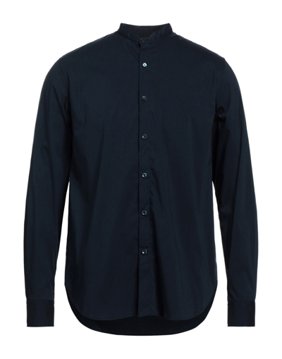 Shop Giorgio Armani Shirts In Dark Blue