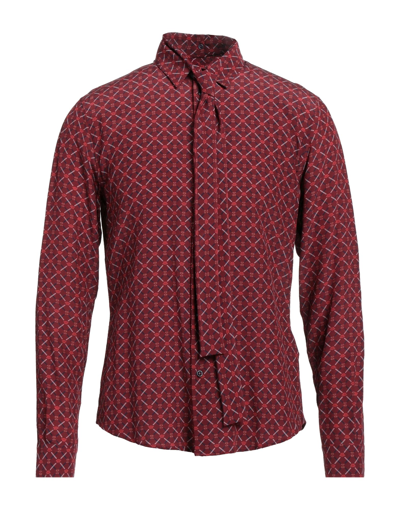 Shop Trussardi Man Shirt Brick Red Size 15 ½ Silk