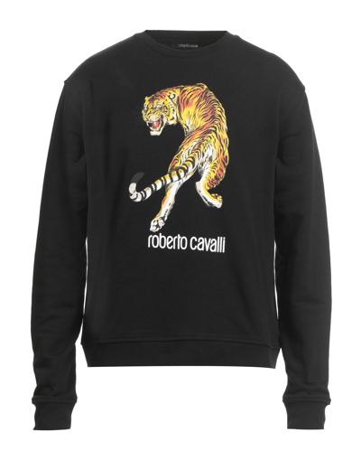 Shop Roberto Cavalli Man Sweatshirt Black Size L Cotton