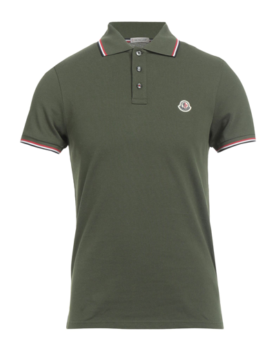 Shop Moncler Polo Shirts In Military Green