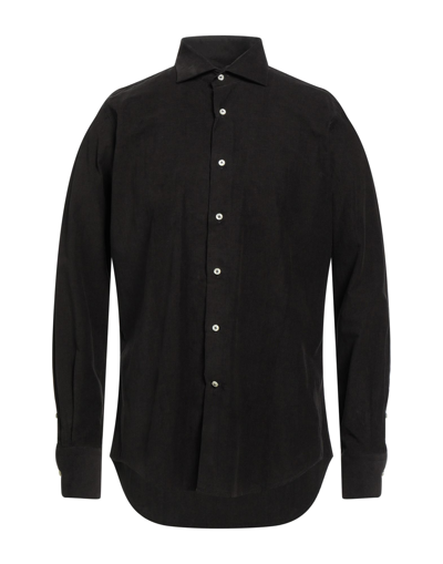 Shop Trussardi Man Shirt Dark Brown Size 16 ½ Cotton