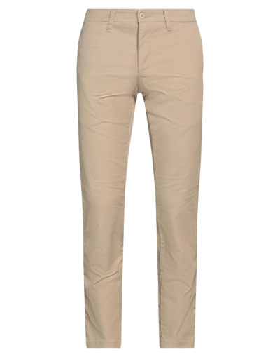 Shop Carhartt Man Pants Sand Size 34w-32l Cotton, Elastomultiester, Polyester In Beige