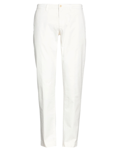 Shop Siviglia White Man Pants White Size 31 Cotton, Elastane