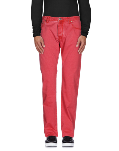 Shop Jacob Cohёn Man Jeans Red Size 34 Cotton