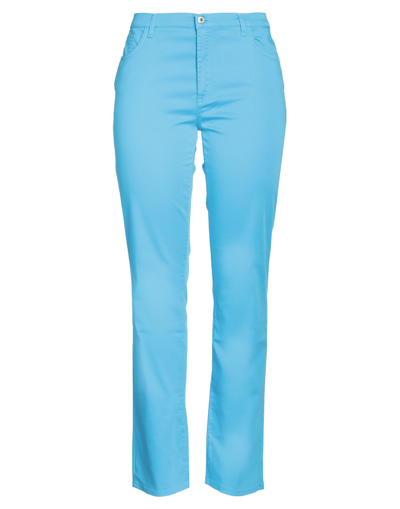 Shop Trussardi Jeans Woman Pants Azure Size 32 Cotton, Elastane In Blue