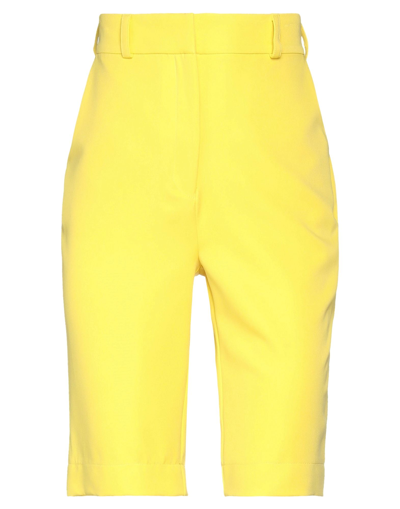 Shop Actualee Woman Shorts & Bermuda Shorts Yellow Size 6 Polyester, Elastane