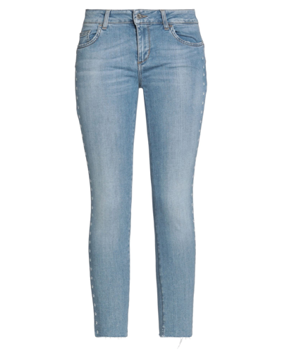 Shop Liu •jo Woman Jeans Blue Size 28w-28l Cotton, Elastane