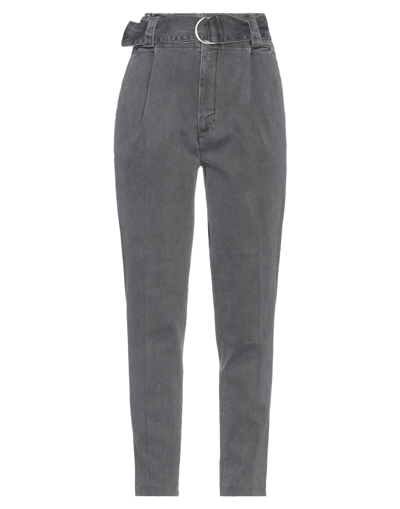 Shop Reiko Woman Jeans Lead Size 26 Cotton, Elastane In Grey