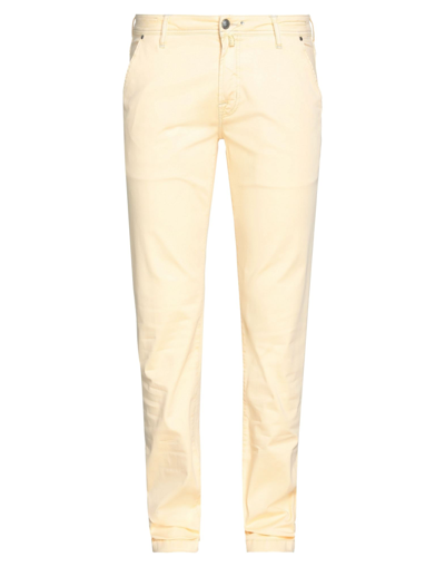 Shop Jacob Cohёn Man Pants Light Yellow Size 31 Cotton, Elastane