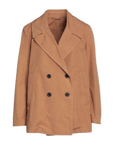 Shop Paltò Woman Overcoat & Trench Coat Camel Size 6 Cotton In Beige