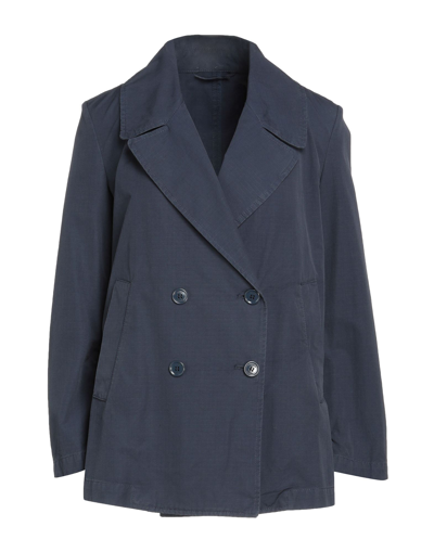 Shop Paltò Woman Overcoat Midnight Blue Size 8 Cotton
