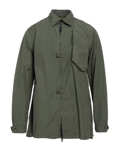 Shop Ahirain Man Overcoat & Trench Coat Military Green Size S Cotton, Polyamide