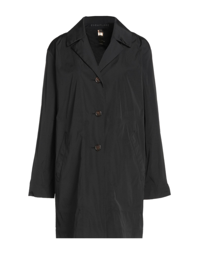 Shop Esemplare Woman Overcoat & Trench Coat Black Size 6 Polyester