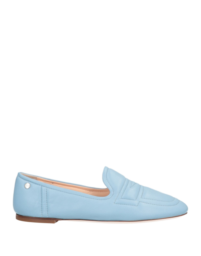 Shop Agl Attilio Giusti Leombruni Agl Woman Loafers Pastel Blue Size 7.5 Soft Leather