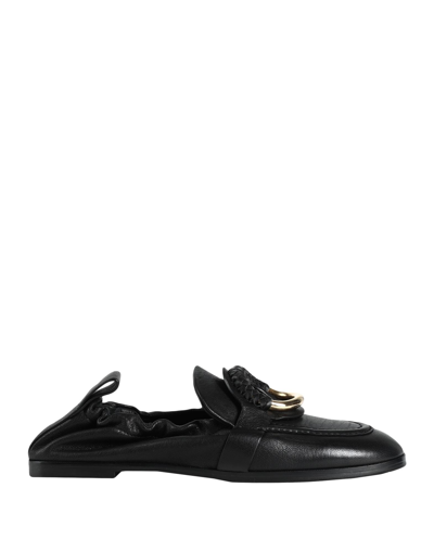 Shop See By Chloé Woman Loafers Black Size 7.5 Goat Skin
