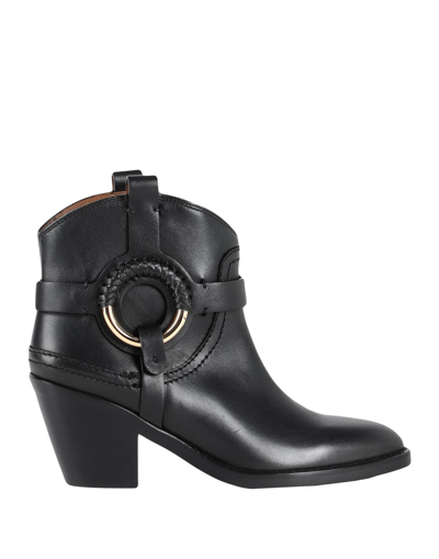 Shop See By Chloé Woman Ankle Boots Black Size 8 Calfskin