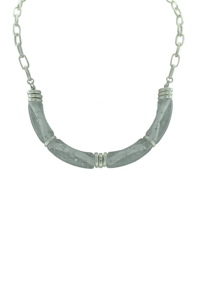 Olivia Welles Emanuela Marbled Necklace In Worn Silver