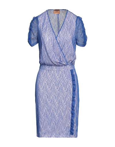 Shop Alessia Santi Woman Mini Dress Blue Size 6 Viscose, Polyamide