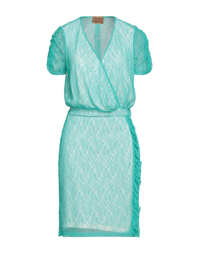 Shop Alessia Santi Woman Mini Dress Green Size 2 Viscose, Polyamide