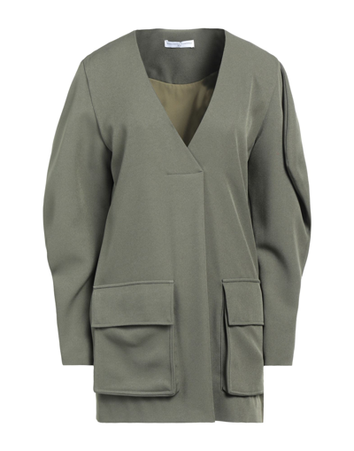 Shop Maria Vittoria Paolillo Mvp Woman Short Dress Military Green Size 6 Polyester, Elastane