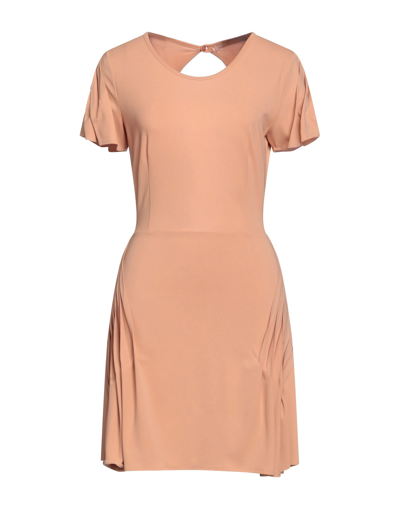 Shop Babylon Woman Mini Dress Apricot Size 6 Acetate, Polyamide, Elastane In Orange