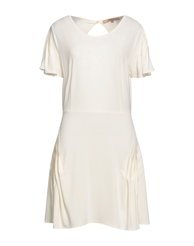 Shop Babylon Woman Mini Dress Ivory Size 10 Acetate, Polyamide, Elastane In White