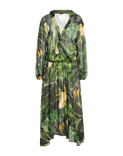 Shop Liu •jo Woman Midi Dress Green Size 8 Polyester