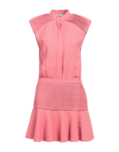 Shop Maria Vittoria Paolillo Mvp Woman Mini Dress Coral Size 8 Polyester, Viscose, Linen, Acetate, Pbt -  In Red