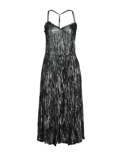 Trussardi Woman Midi Dress Emerald Green Size 6 Polyester, Metallic Fiber In Green