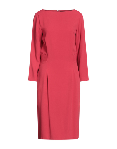 Shop Trussardi Woman Midi Dress Garnet Size 8 Acetate, Viscose In Red