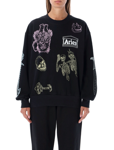 Shop Aries Cybin Sweatshirt In Black