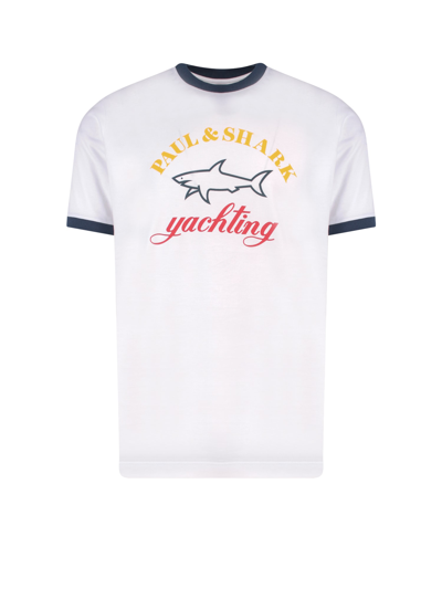 Shop Paul&amp;shark T-shirt In White