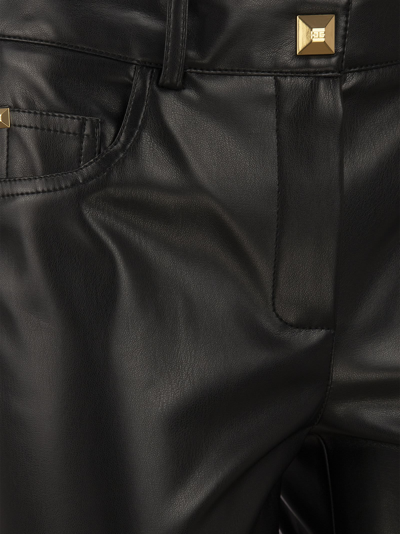 Shop Elisabetta Franchi Faux Leather Skinny Trousers In Black