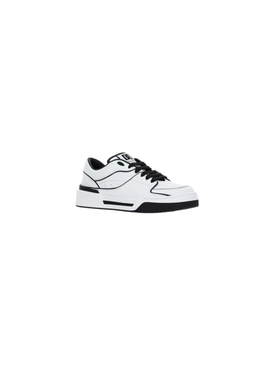 Shop Dolce & Gabbana New Roma Sneakers In Bianco/nero